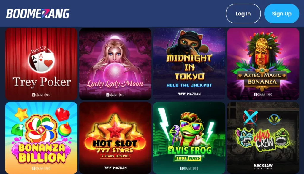 Boomerang voorbeeld slots